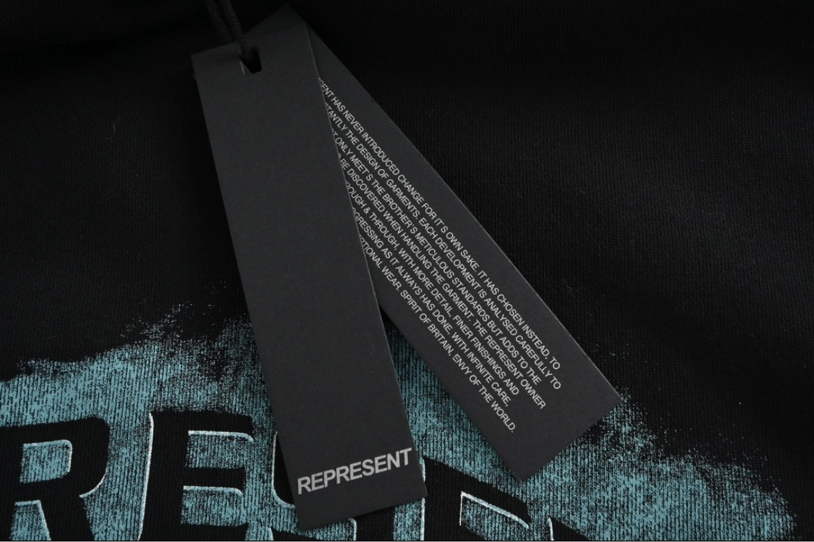 Represent shark hoodie Black
