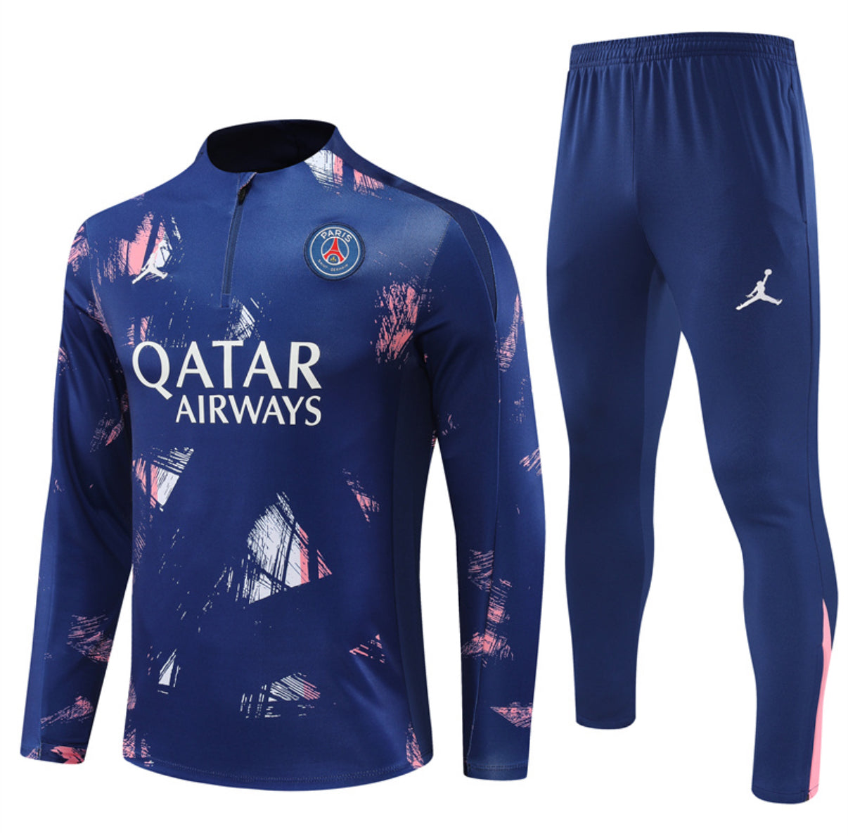 PSG Winter Tracksuit Set (Blue/pink/white details)