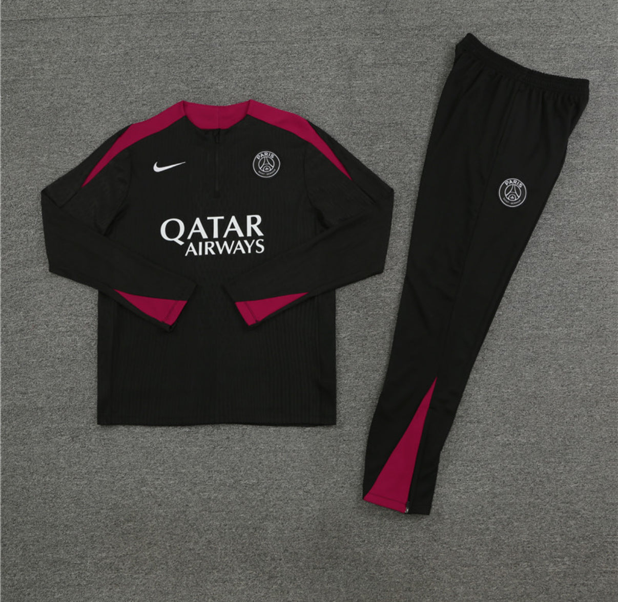 PSG Winter Tracksuit Set (Black & Red)