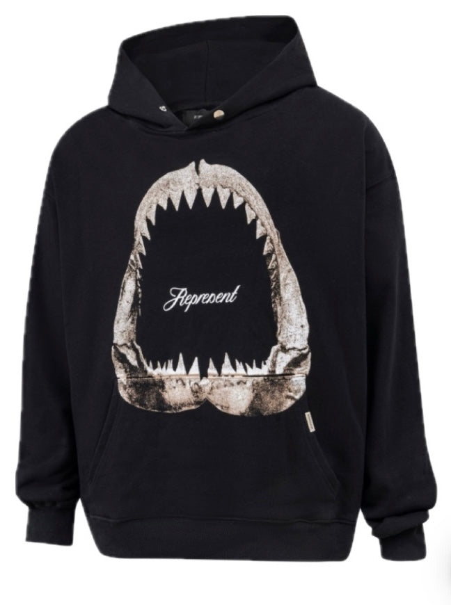 Represent Shark Jaws Hoodie Black
