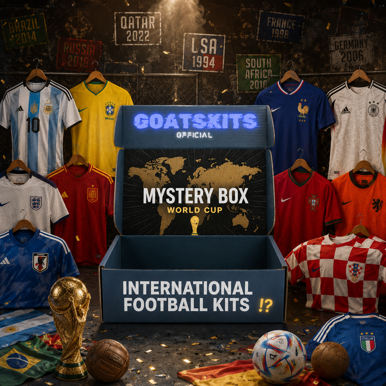 GUARANTEE MYSTERY WORLD CUP PLAYER JERSEY IN A BOX