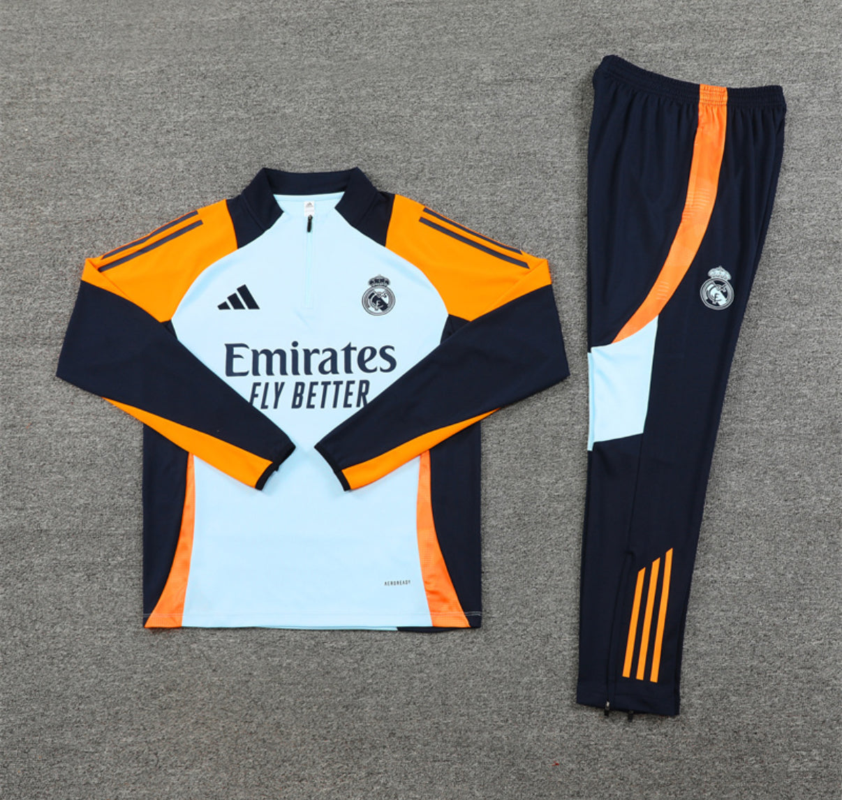 Real Madrid Winter Tracksuit Set (White/Orange)