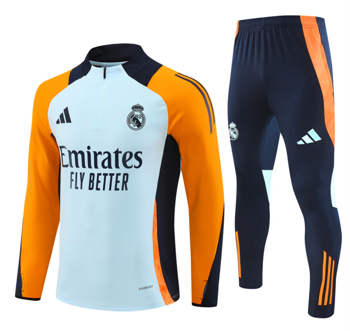 Real Madrid Winter Tracksuit Set (White/Orange)