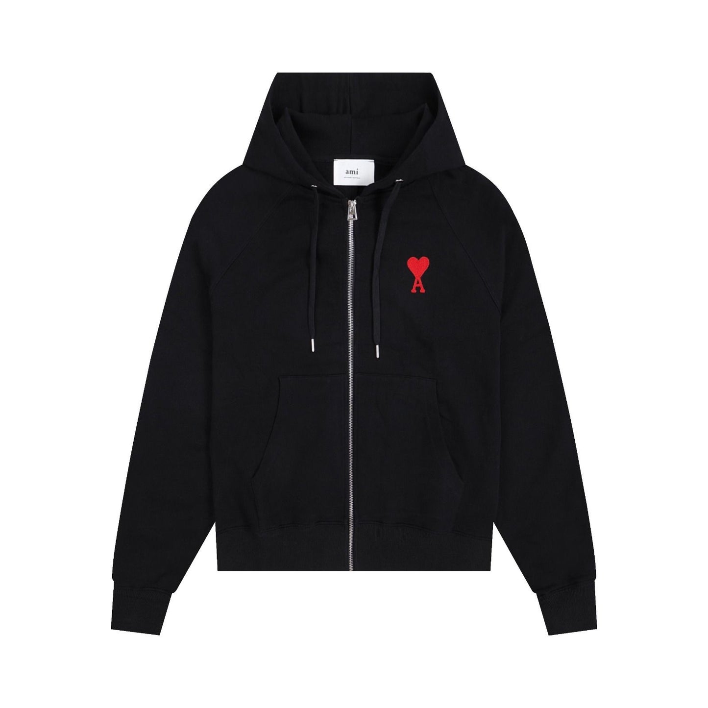 AMI PARIS de Coeur Zip Hoodie in Black