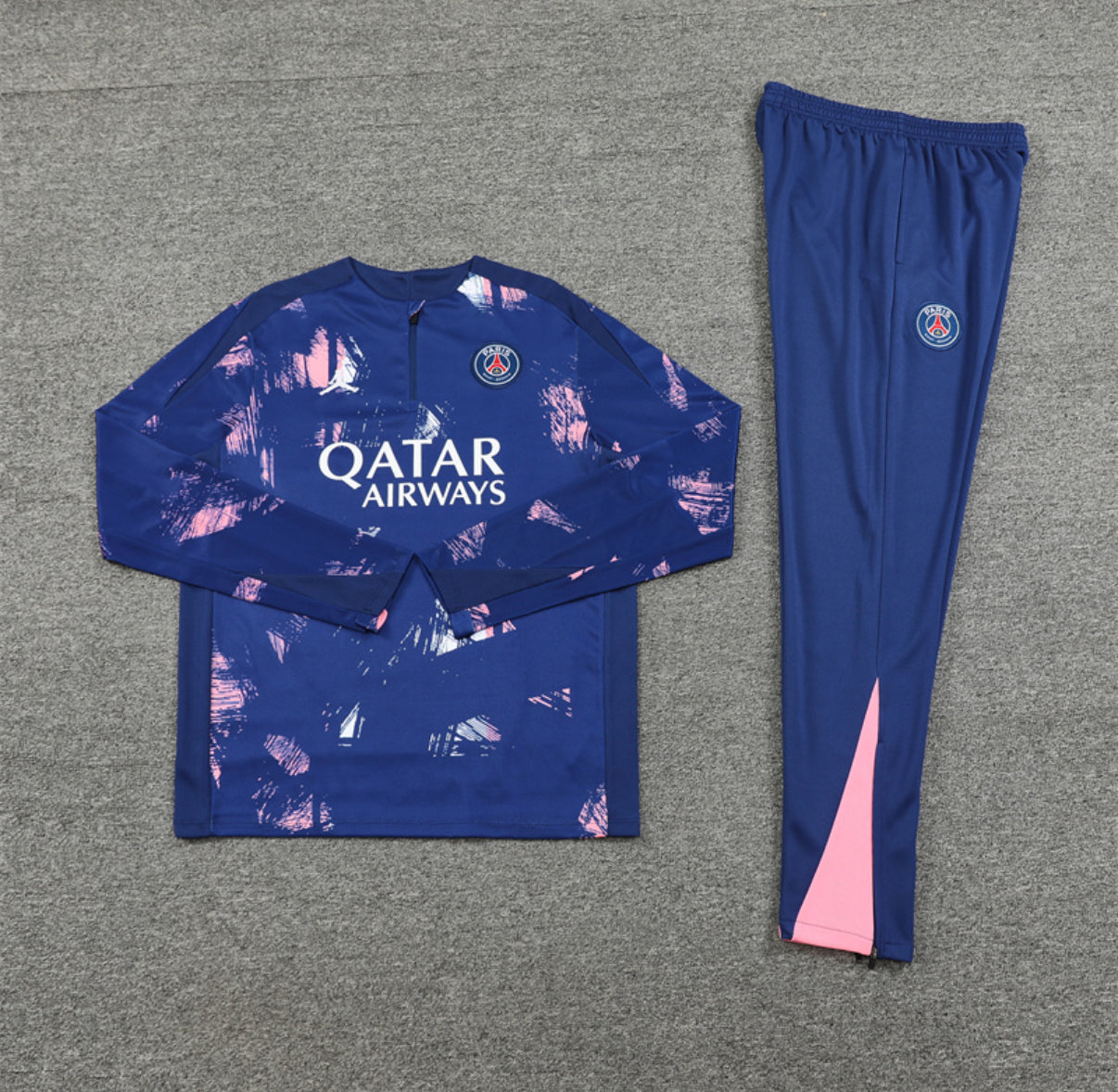 PSG Winter Tracksuit Set (Blue/pink/white details)