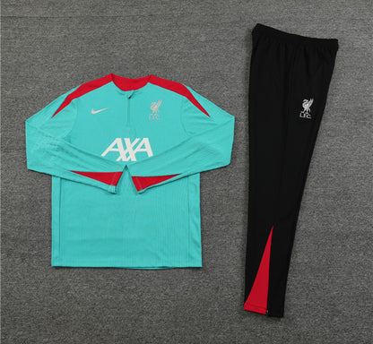 Liverpool Winter Tracksuit Set (Teal Blue/Red)