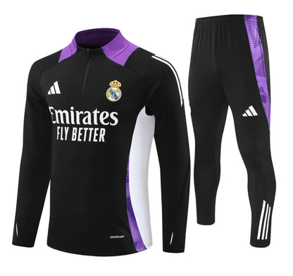 Real Madrid Winter Tracksuit Set (Black/Blue )