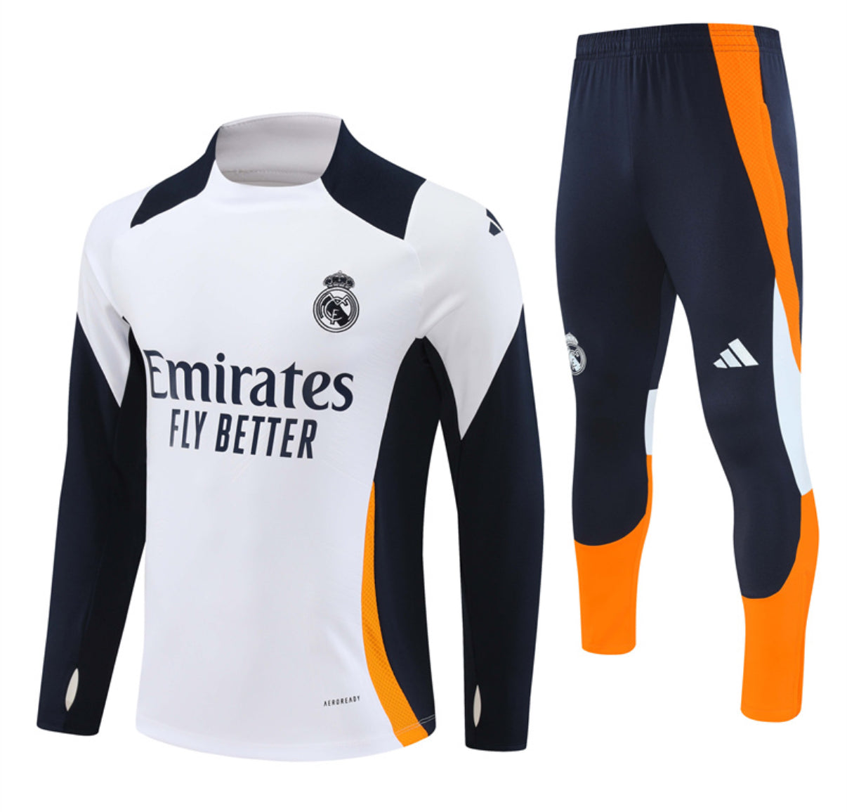 Real Madrid Winter Tracksuit Set (White / Orange)