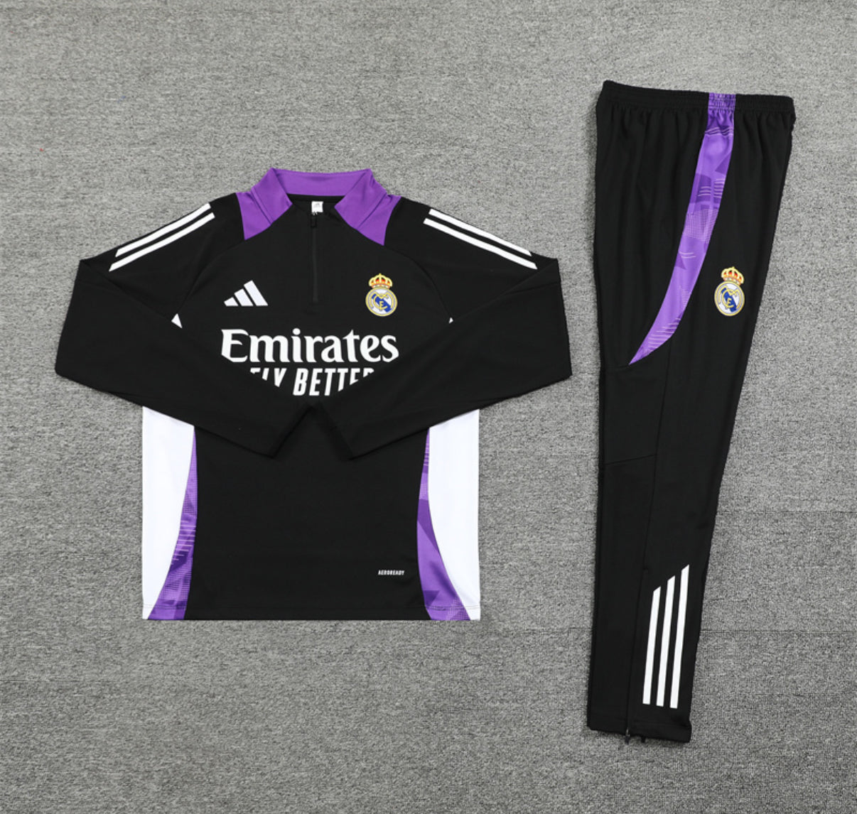 Real Madrid Winter Tracksuit Set (Black/Blue )