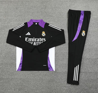 Real Madrid Winter Tracksuit Set (Black/Blue )