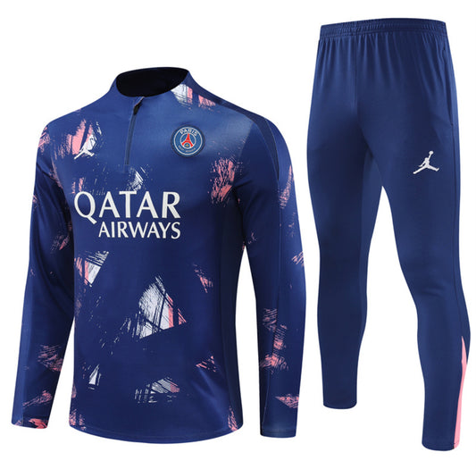 PSG Winter Tracksuit Set (Blue/pink/white details)