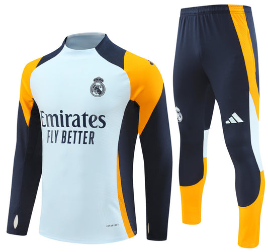 Real Madrid Winter Tracksuit Set (White/Orange)