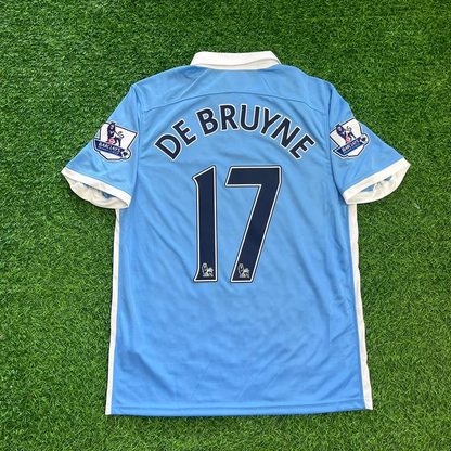 Kevin De Bruyne Manchester City 2015/2016 Home Retro Football Jersey