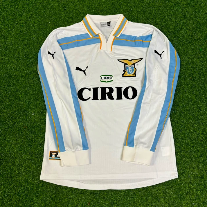 Marcelo Salas Lazio 1999 2000 White Long Sleeve Retro Football Jersey