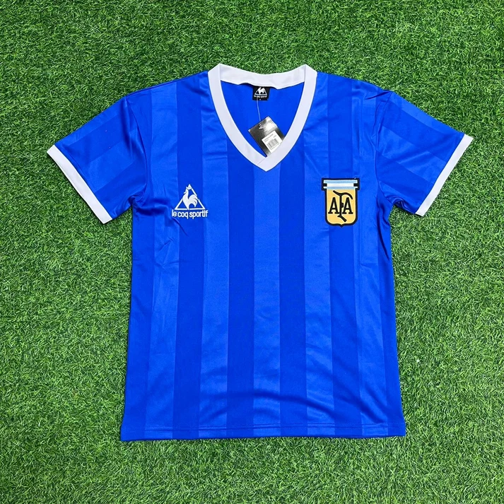 Argentina 1986 World Cup Final Blue Retro Football Jersey