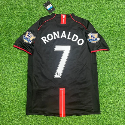 Cristiano Ronaldo Manchester United 2007–2008 Black Retro Football Jersey