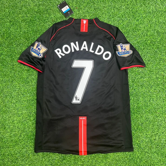 Cristiano Ronaldo Manchester United 2007–2008 Black Retro Football Jersey