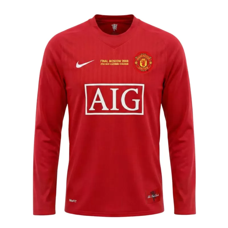 Manchester United Home Retro Jersey 2007/08 UCL long sleeve