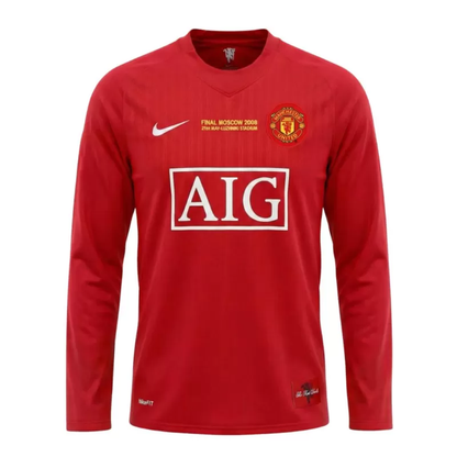 Manchester United Home Retro Jersey 2007/08 UCL long sleeve