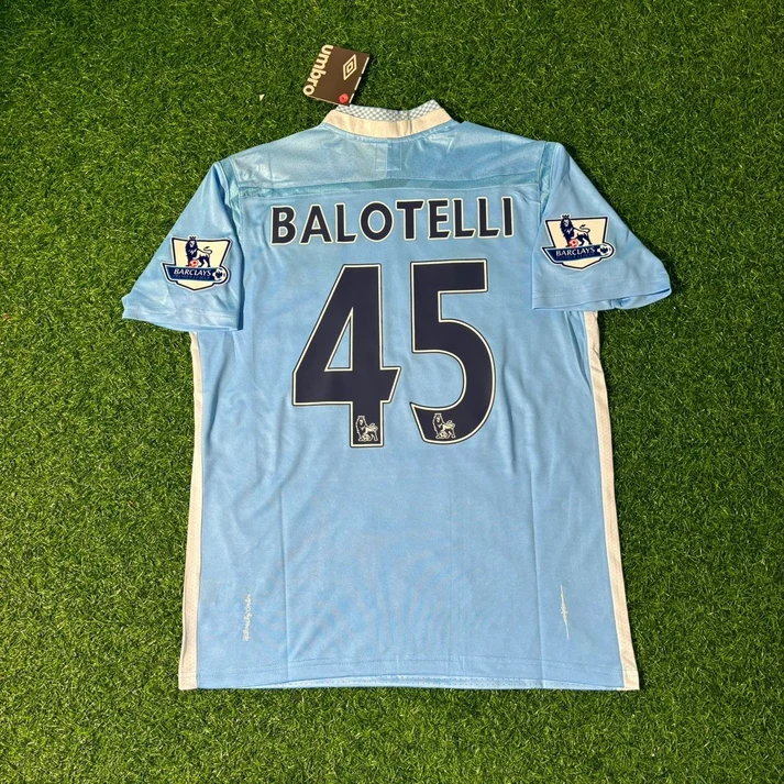 Mario Balotelli 45 - Manchester City 2011/12 Home Kit Blue Retro Jersey