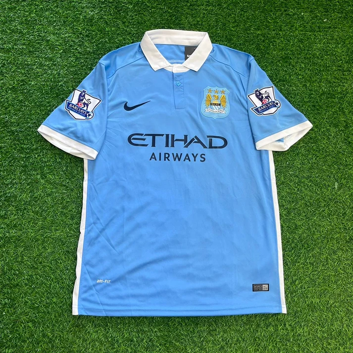 Kevin De Bruyne Manchester City 2015/2016 Home Retro Football Jersey