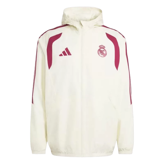 Real Madrid Hoodie Windbreaker Jacket 2026/27 - White jersey