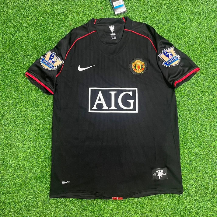 Cristiano Ronaldo Manchester United 2007–2008 Black Retro Football Jersey