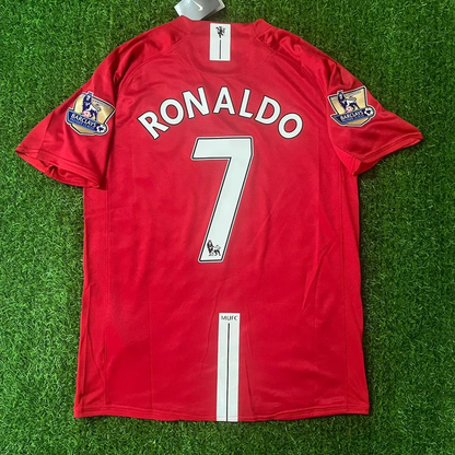 Cristiano Ronaldo CR7 Manchester United 2007 2008 Retro Red Jersey